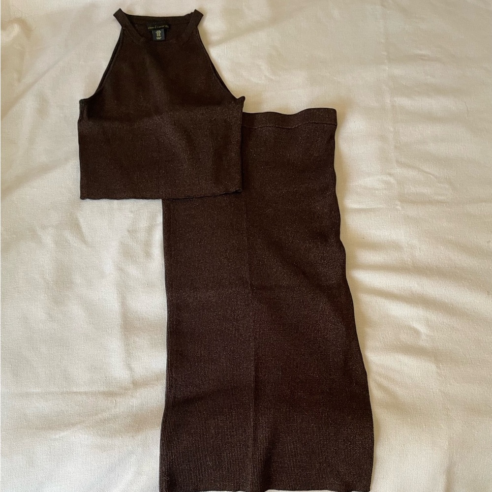 House of Harlow 1960 Metallic Knit Two piece set Size Medium/Large